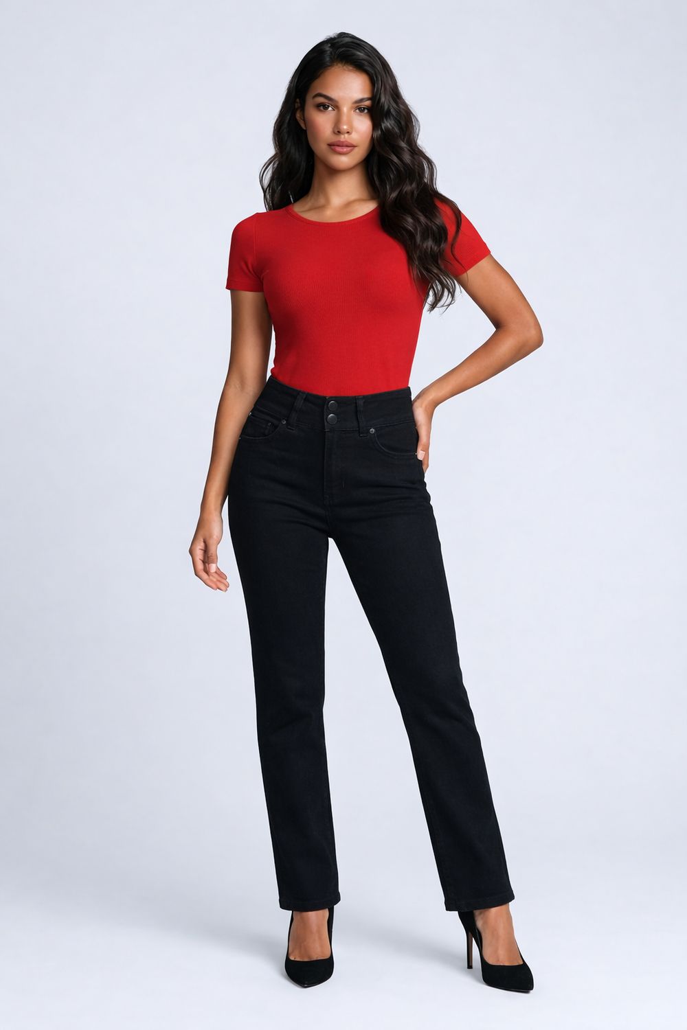 2719-7461-99 High waist slim leg shape up jean