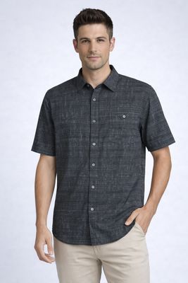 7664654 Poly/spandex 4 way stretch S/S button shirt with collar