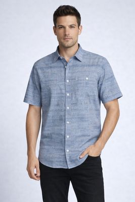7664654 Poly/spandex 4 way stretch S/S button shirt with collar