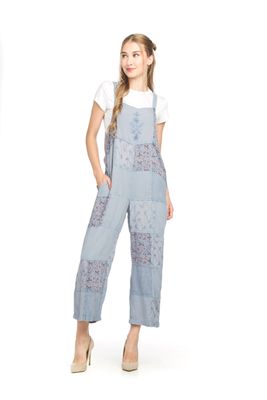PP-16815 Ladies embroidered patchwork overalls