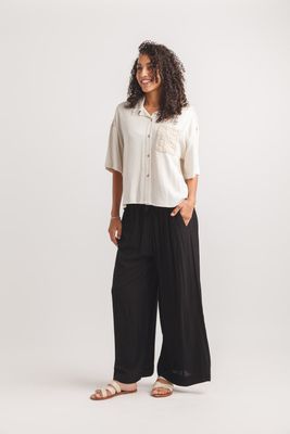 PP-20832 Wide leg pant with elastic waist