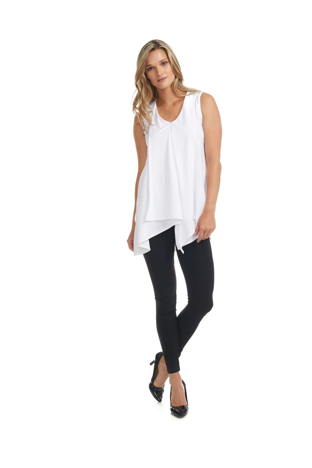 T25506 ladies sleeveless v-neck tunic