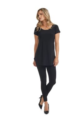 T555 Short sleeve crew neck top with rounded bottom