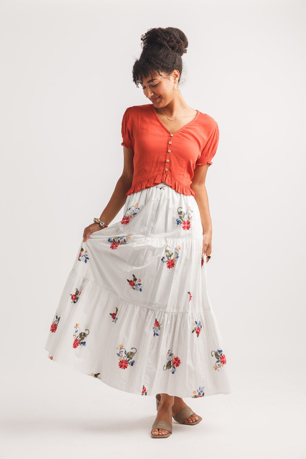 PT-20109 Cropped short sleeve top