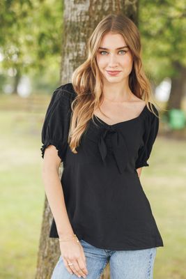 PT-20125 Puff sleeve blouse with elastic back