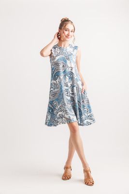 PD-20516 Sleeveless stretch aline dress with pockets