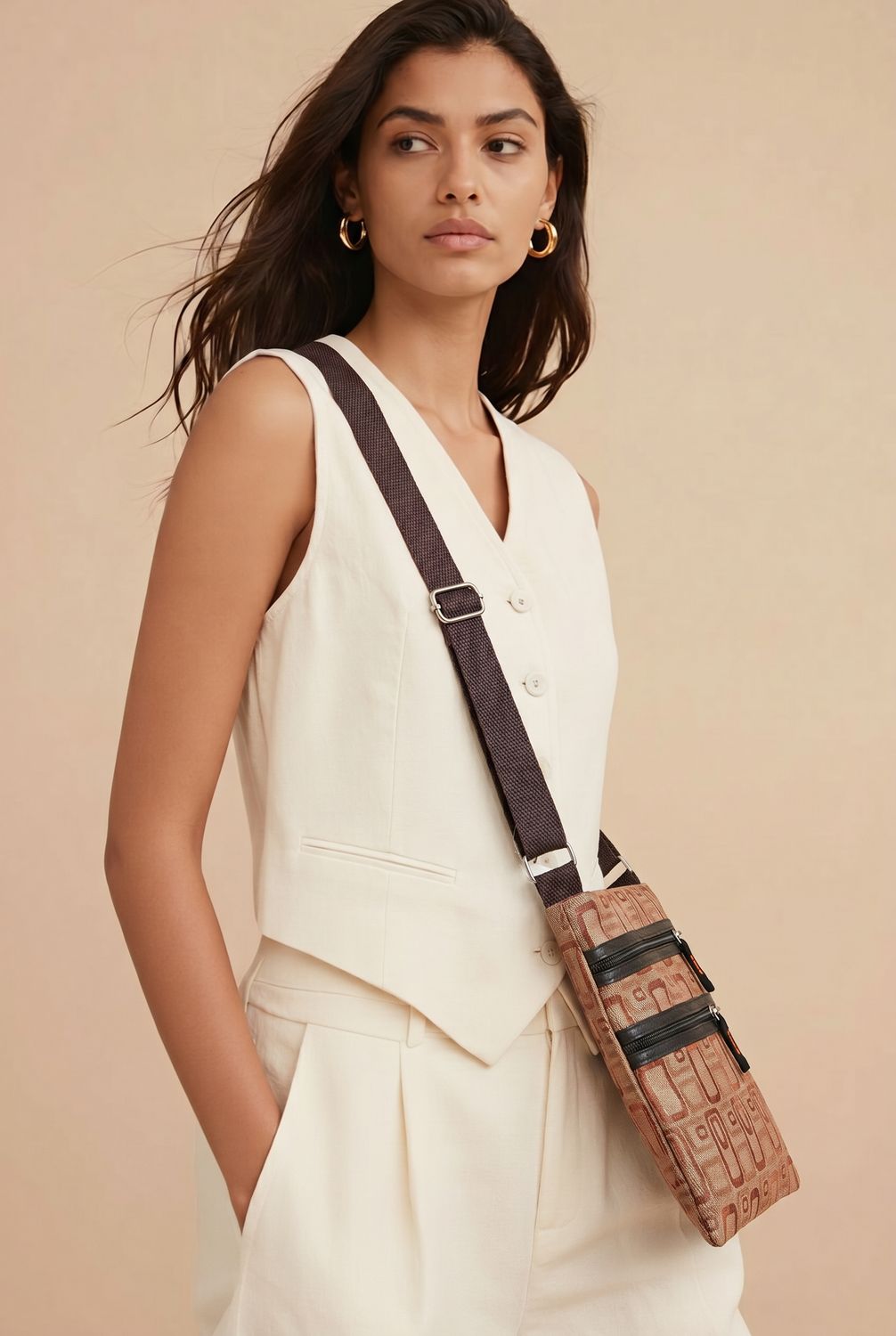 CL-13024 cross body printed signature letter bags