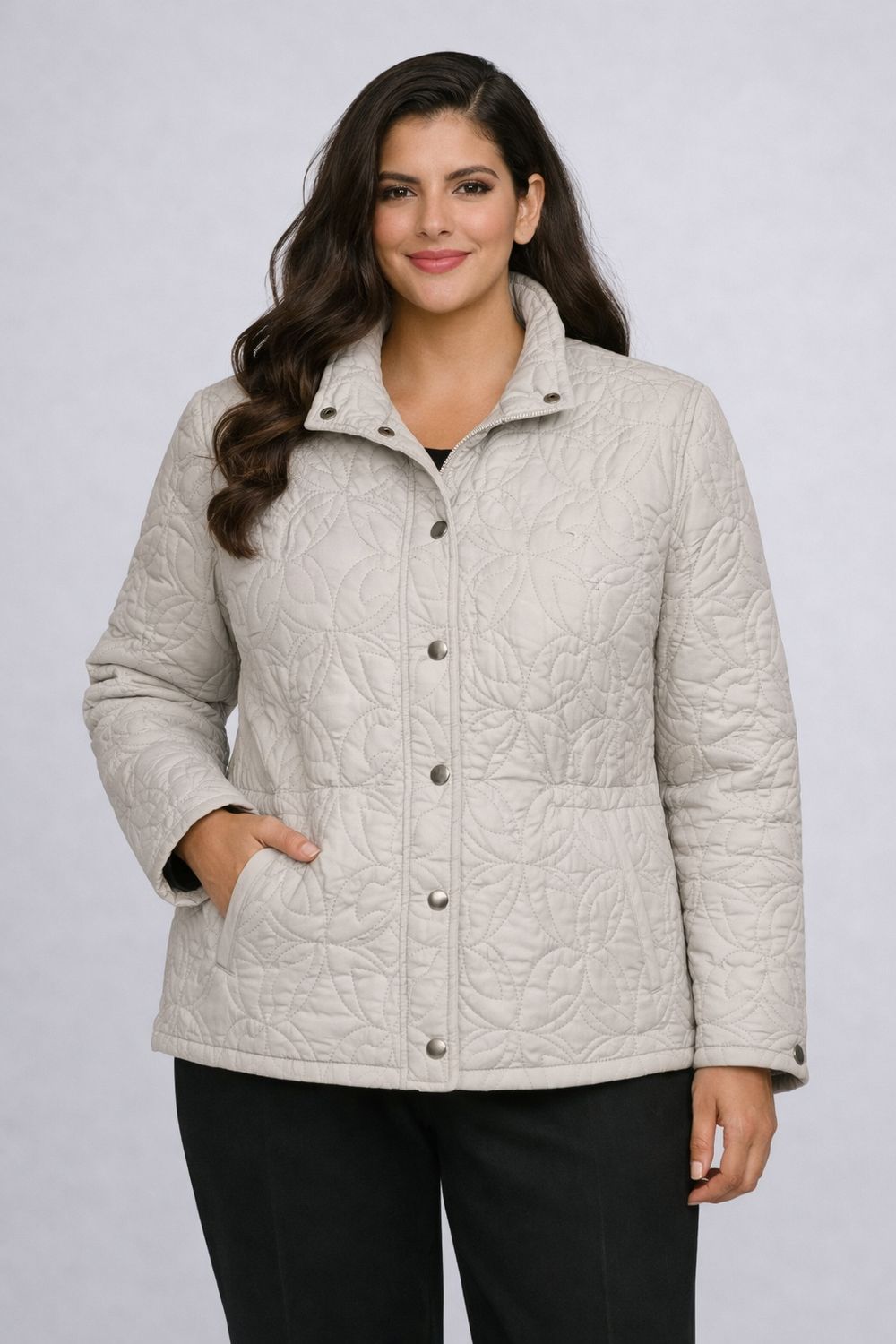 AM639 Reversible quilted look jacket with pockets