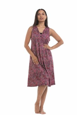 NL-84228 Sleeveless print aline dress