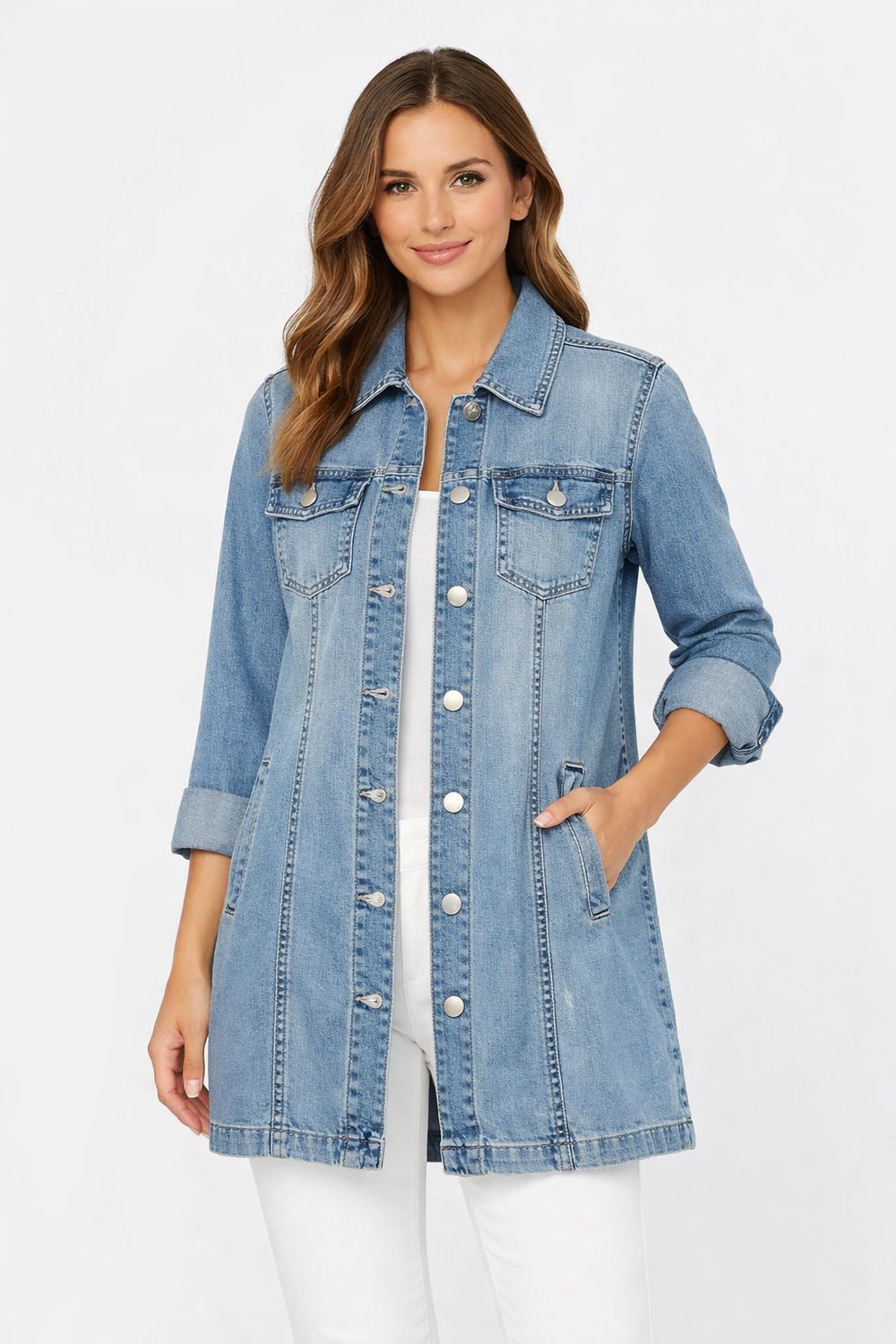 5760701500 long denim jacket
