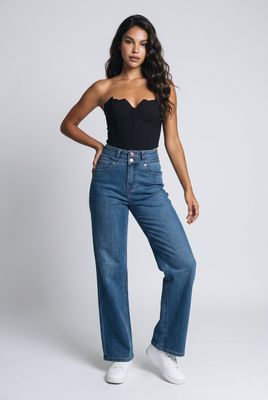 2161-7021-80 Wide leg regular waist stretch jean