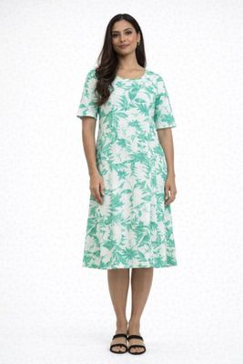 NL-83672 Short sleeve round neck printed dress
