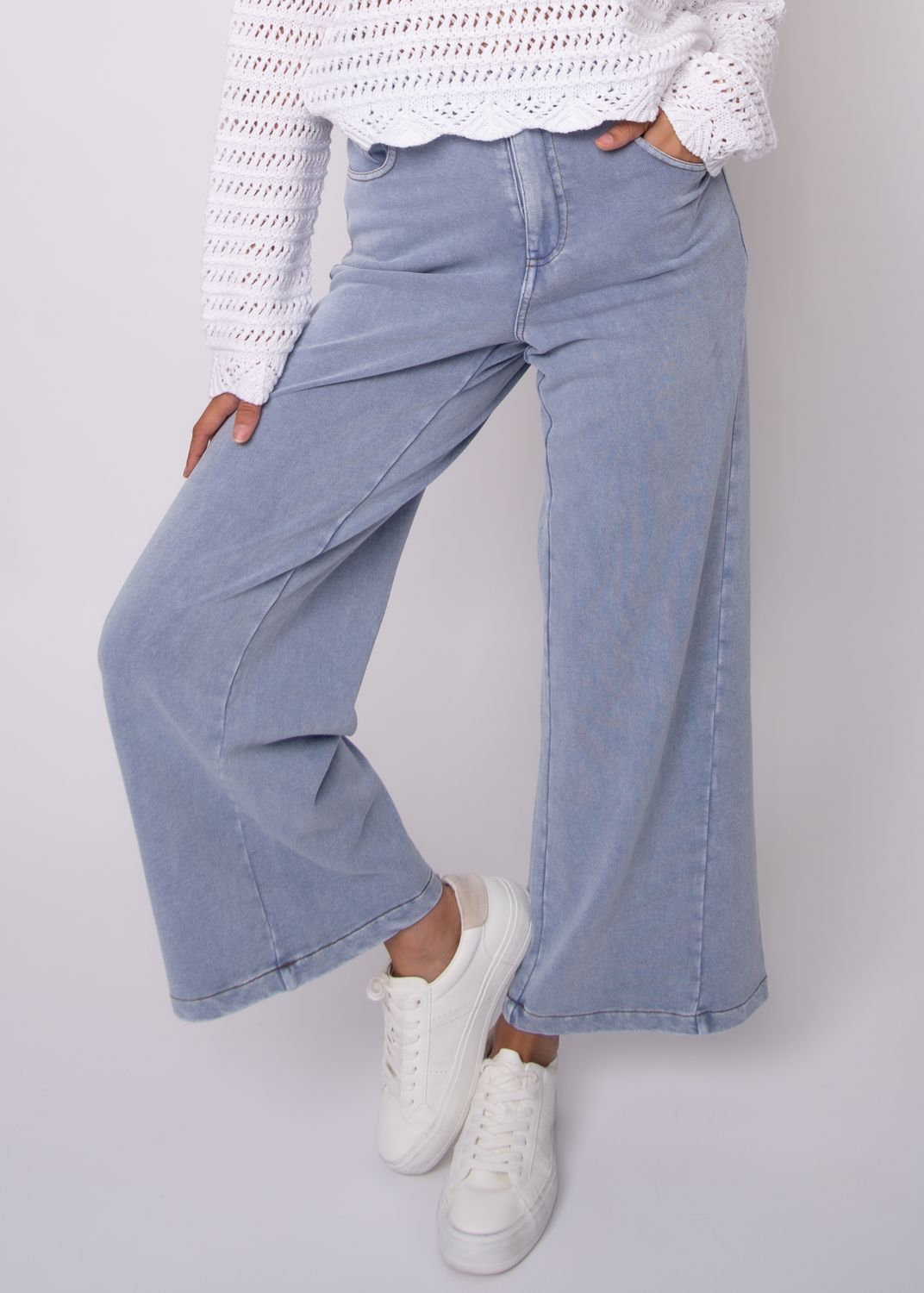 43F026SO Denim look french terry 5 pocket pant