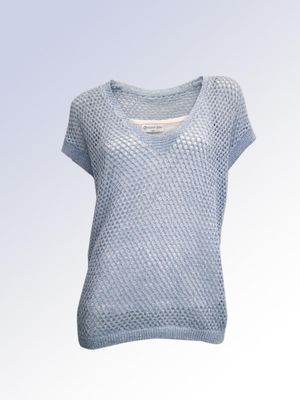 8663025 Short sleeve crochet sweater with tank