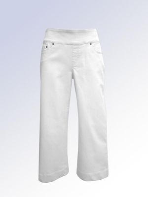 8666035 Pull-on stretch wide leg cropped jean 