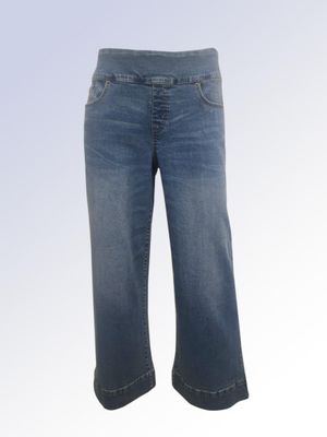 8666035 Pull-on stretch wide leg cropped jean 