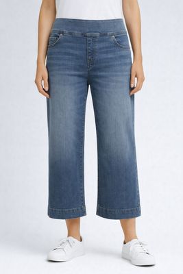 8666035 Pull-on stretch wide leg cropped jean