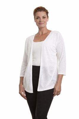 16913 Light weight open cardigan with crochet back