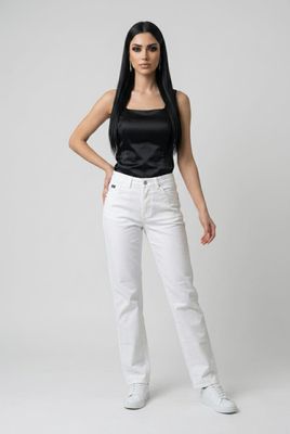 2161-7802-01 Wide leg extensible stretch waist jean