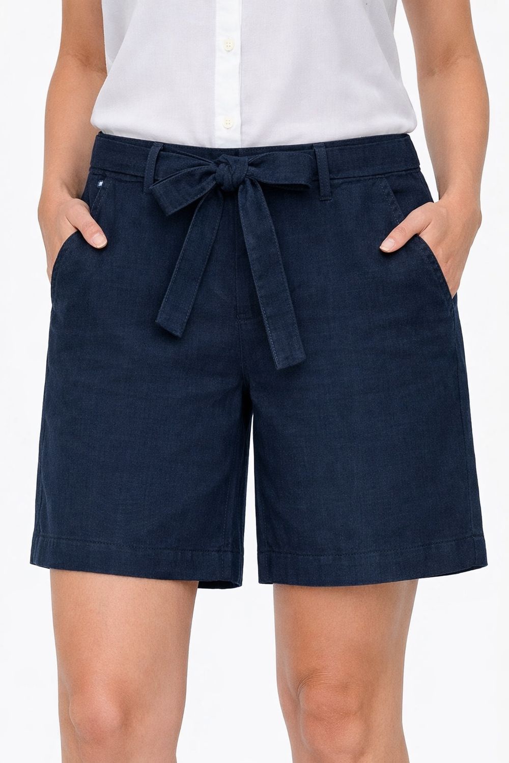 2909-6818-00 Erika bermuda denim short with belt and pockets