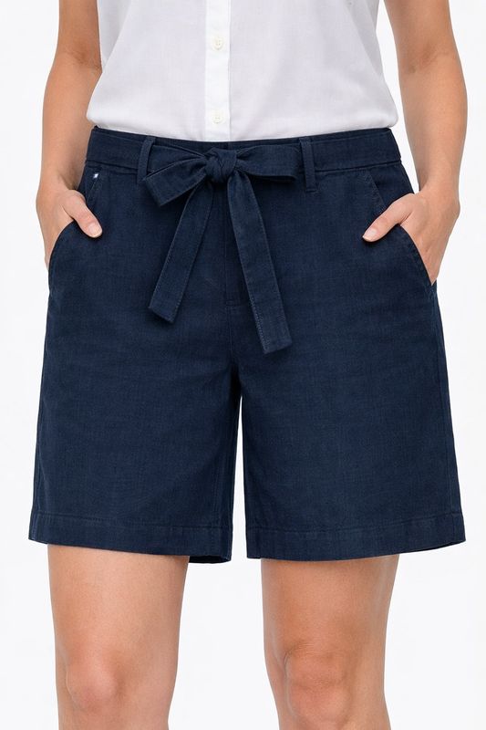 2909-6818-00 Erika bermuda denim short with belt and pockets
