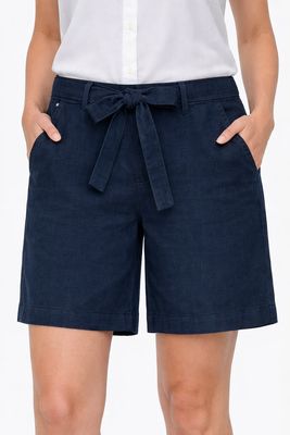 2909-6818-00 Erika bermuda denim short with belt and pockets