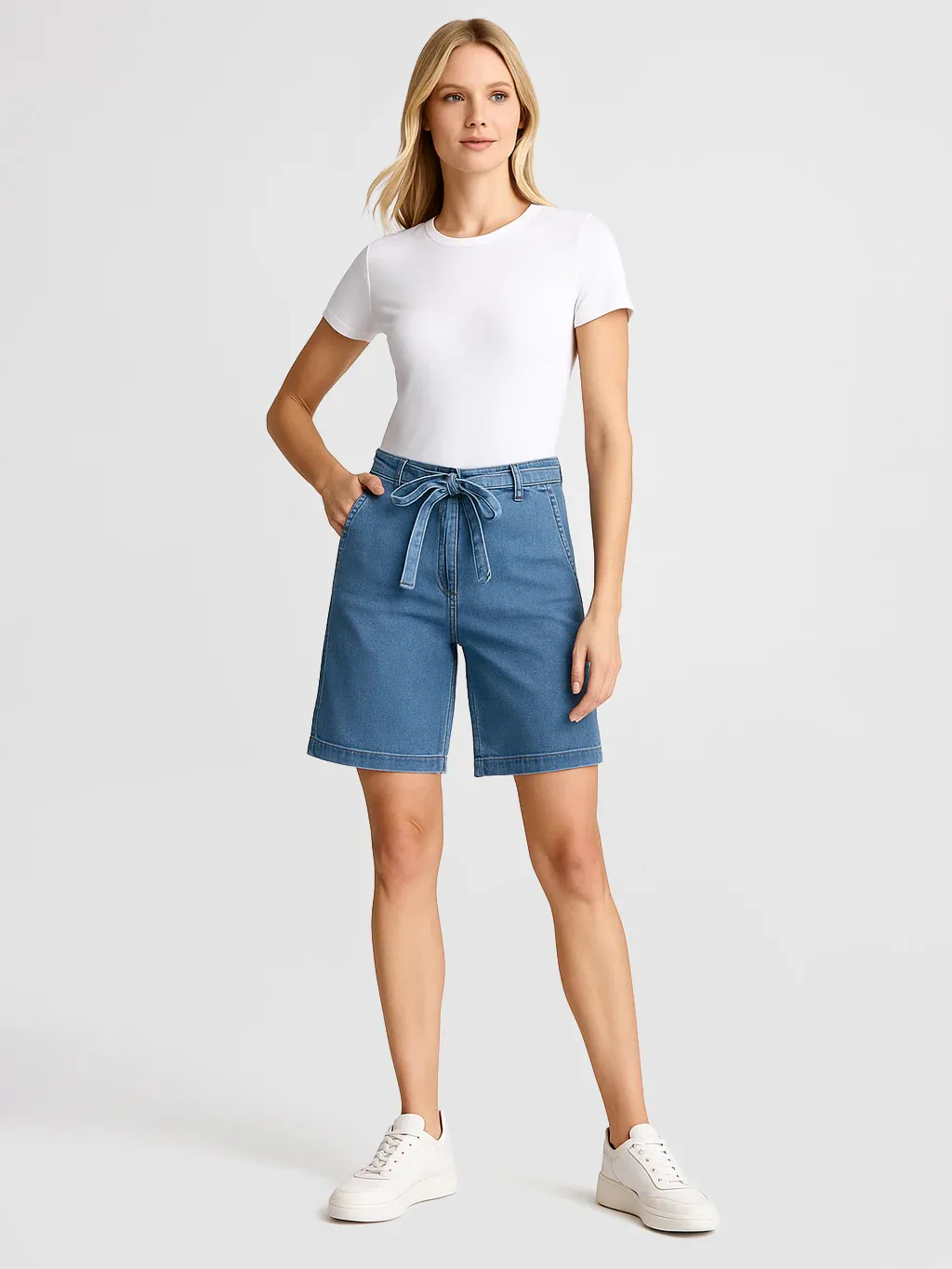 2150-7802-37 Button stretch shorts w/pockets