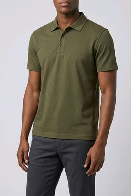 1328 Lightly patterned short sleeve polo shirt