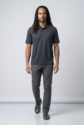 1328 Lightly patterned short sleeve polo shirt