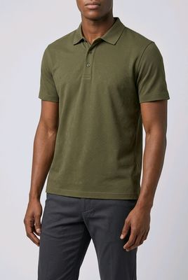 1328 Lightly patterned short sleeve polo shirt