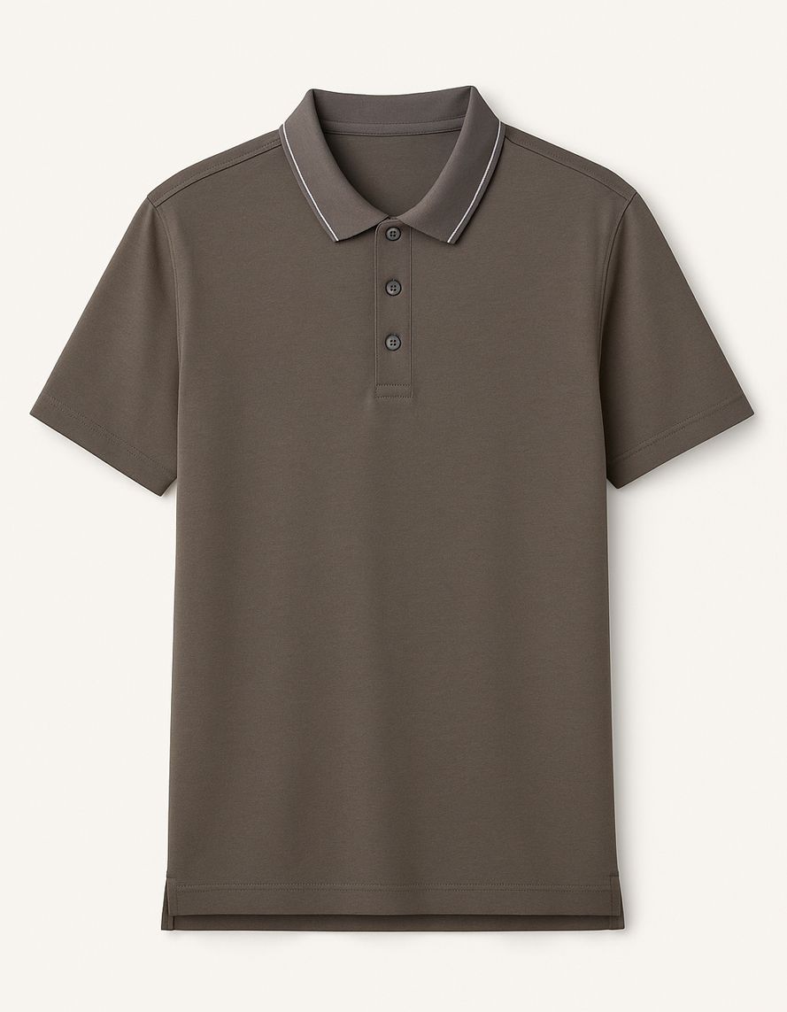 1329 Short sleeve solid color polo shirt