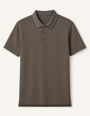 1329 Short sleeve solid color polo shirt