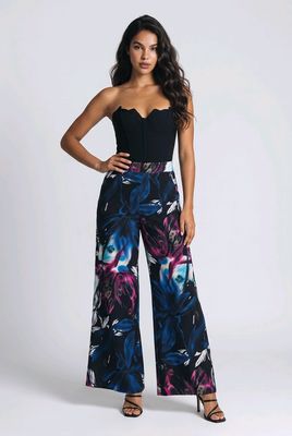 VC 9250 Wide leg printed pant with pockets