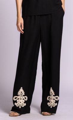 PA-6922225BK Otsego pant with embroidery and pockets