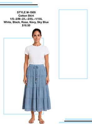 1909 pull on lined eyelet skirt with drawstring