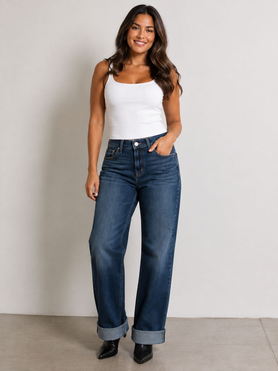 L23428SCV363 Mid rise boyfriend fit jean w/29"inseam
