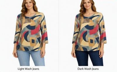4251 Round neck 3/4 sleeve print top