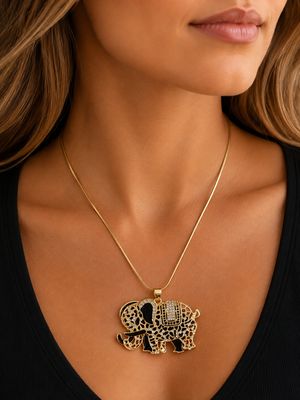 NL050-A9847-G Elephant pendant necklace