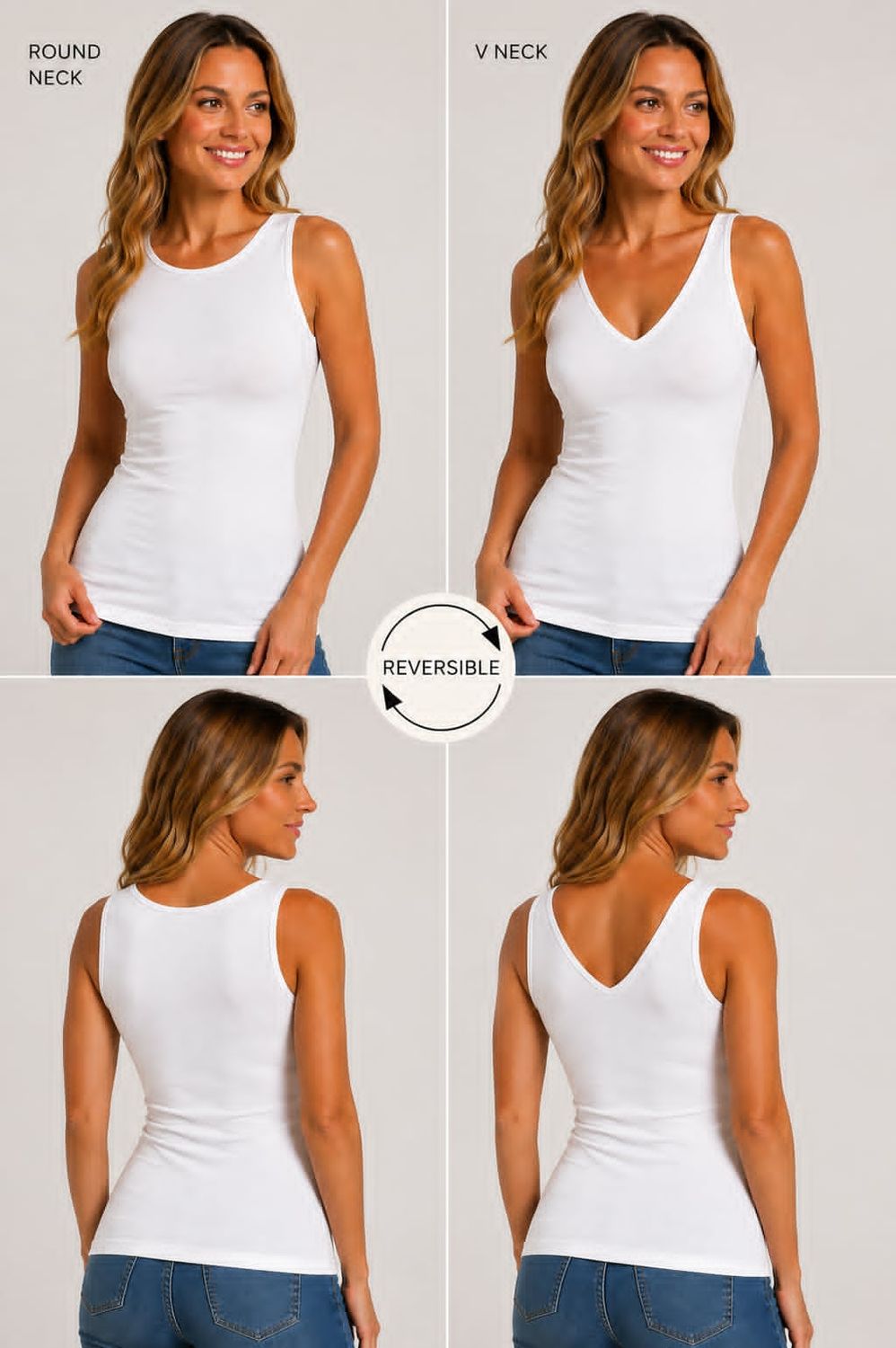 CEBT1115 bamboo mix reversible cami/tank