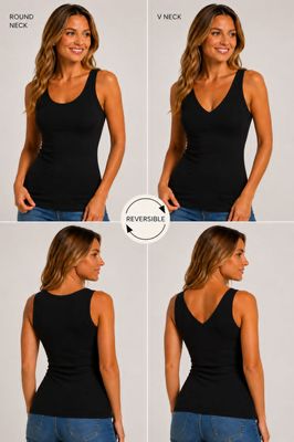 CEBT1115 bamboo mix reversible cami/tank