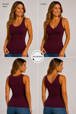 CEBT1115 bamboo mix reversible cami/tank