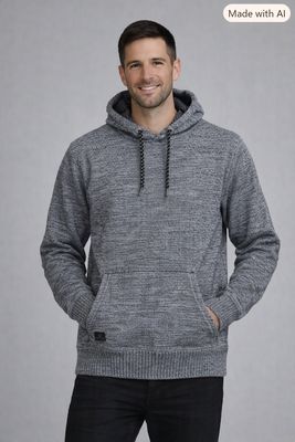 7768625 Bonded kangaroo hoodie sweater w/fleece lining