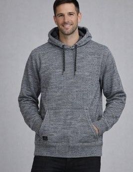 7768625 Bonded kangaroo hoodie sweater w/fleece lining