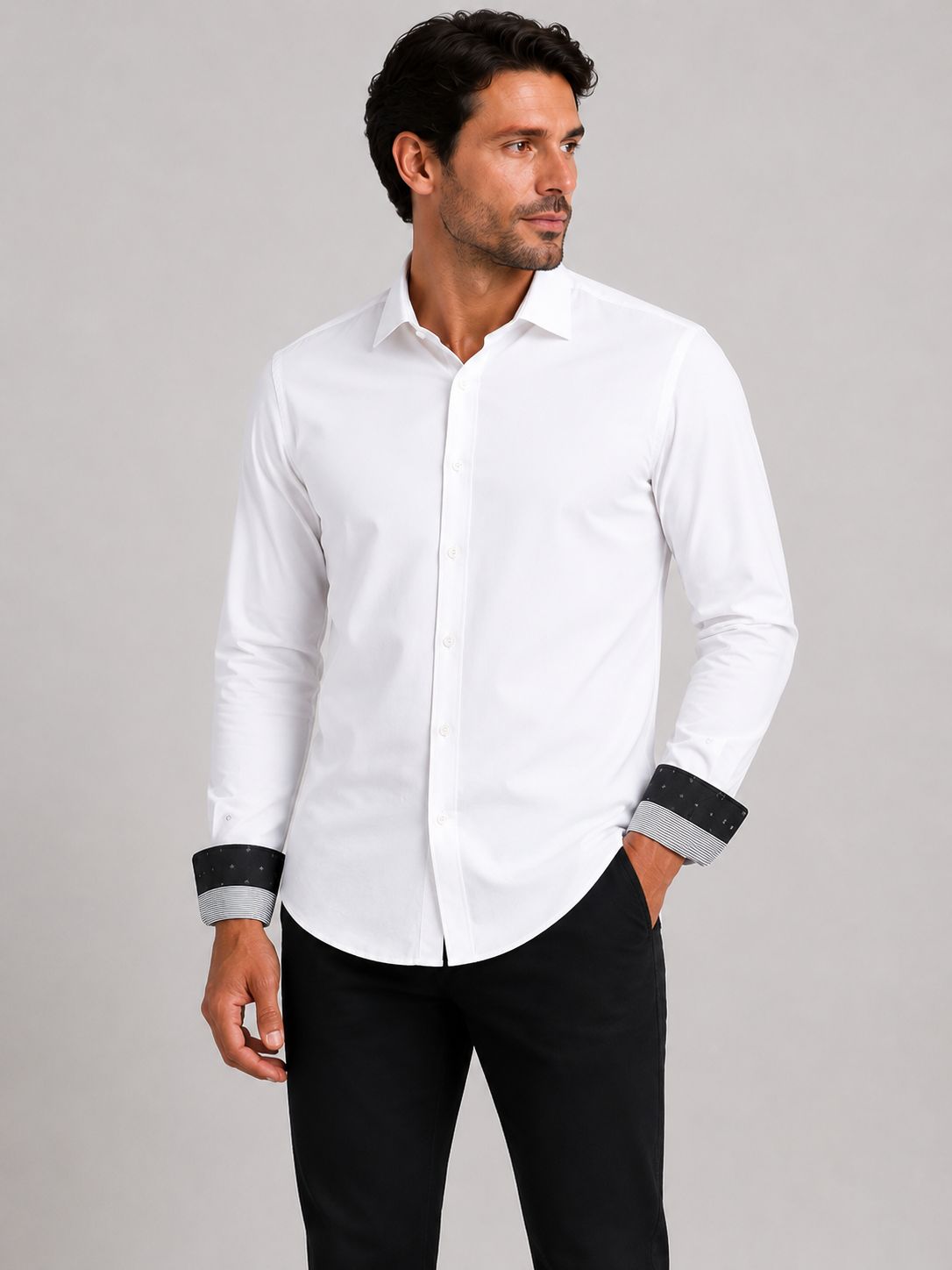 7764195 Long sleeve easy care solid button shirt