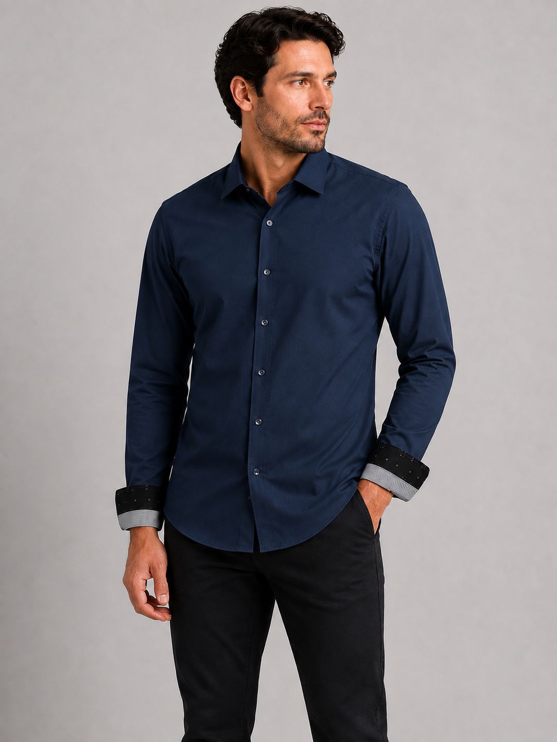 7764195 Long sleeve easy care solid button shirt