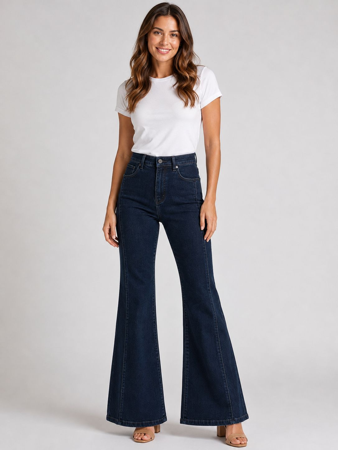 2148-7044-00 High waist flare leg jean w/smooth tummy control