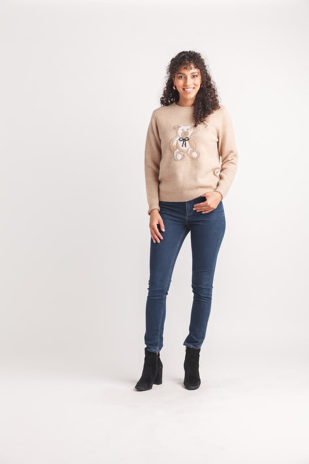ST-21217 Teddy bear print sweater
