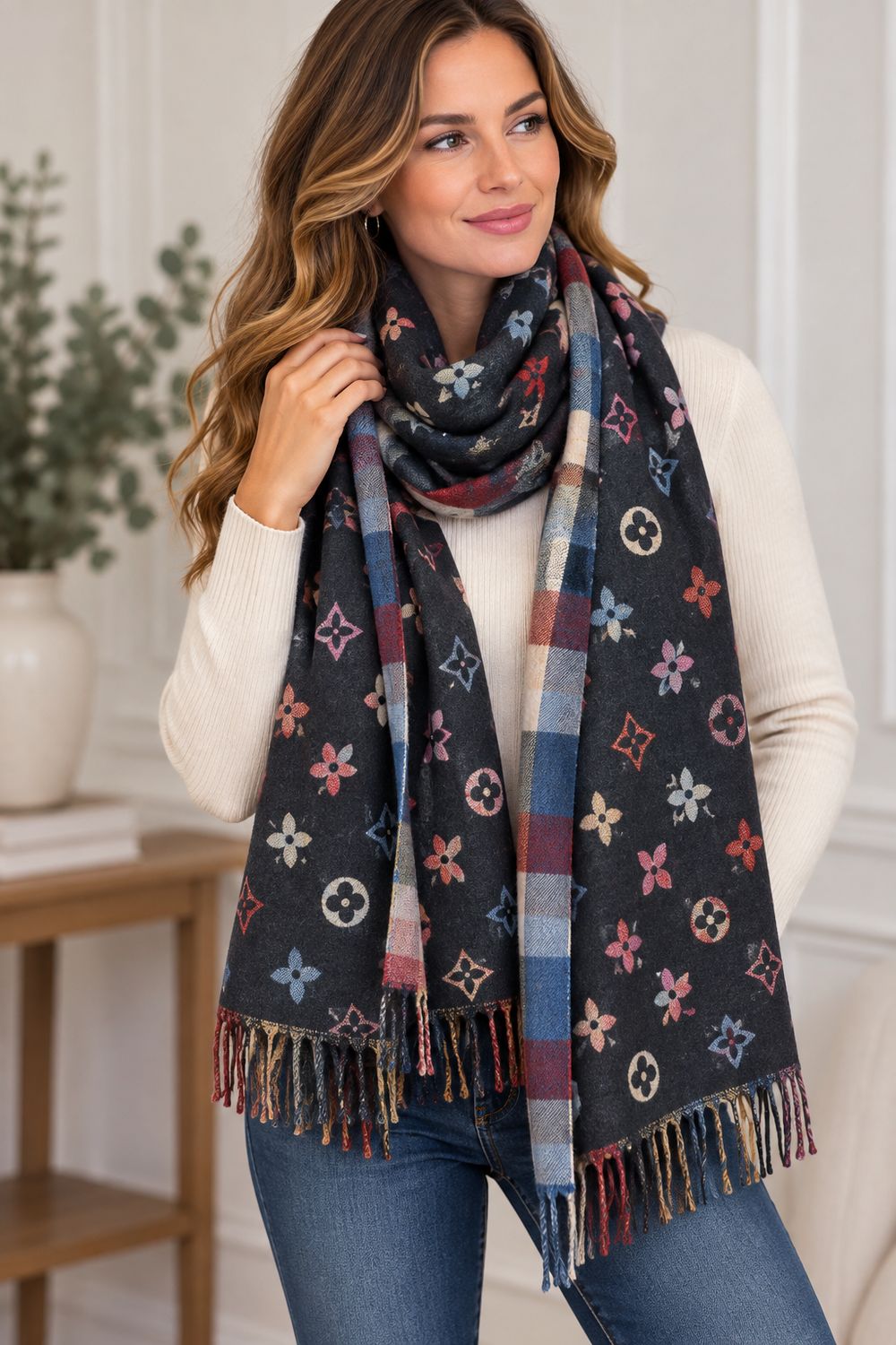 BL070 Thick printed soft scarves