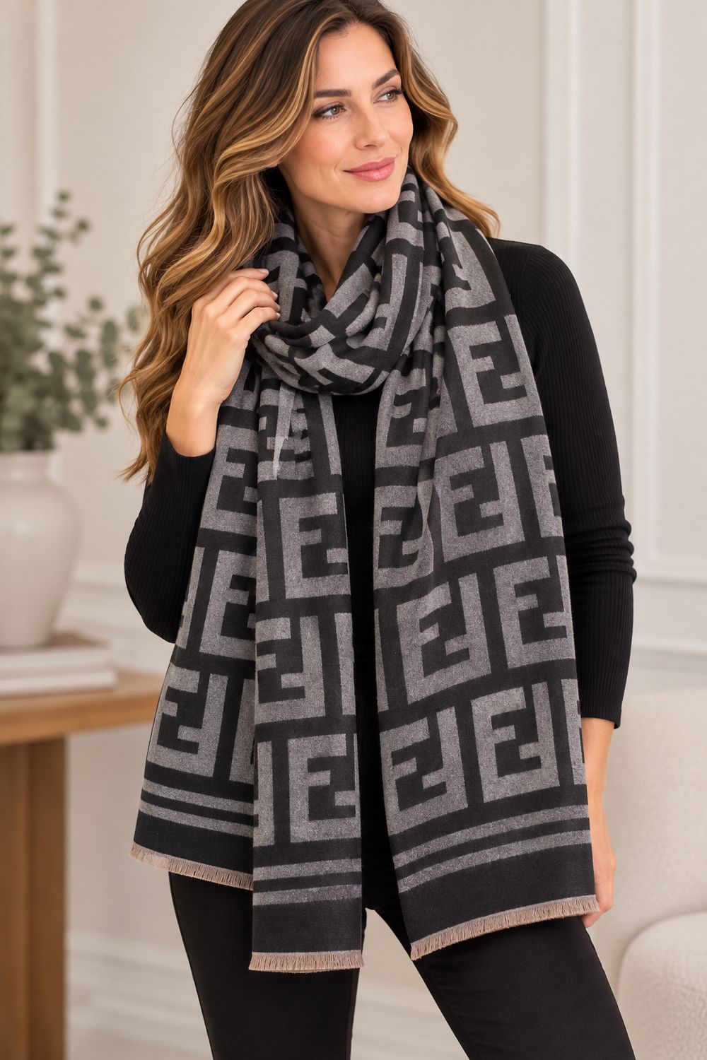 BL070 Thick printed soft scarves