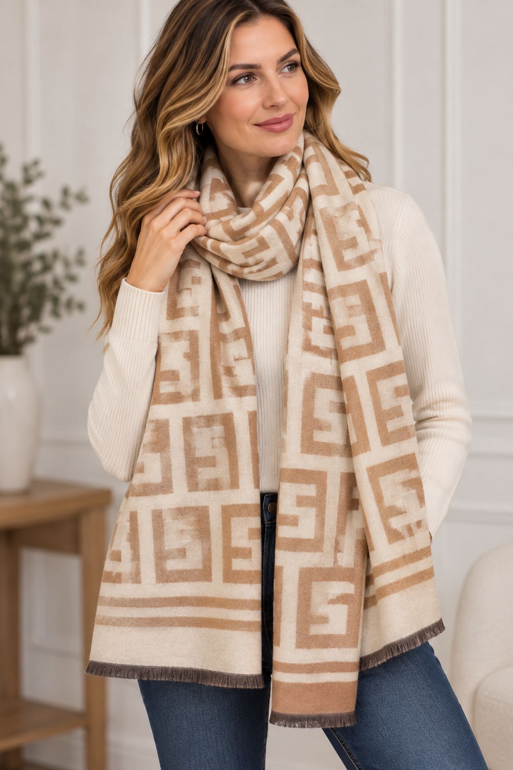 BL070 Thick printed soft scarves